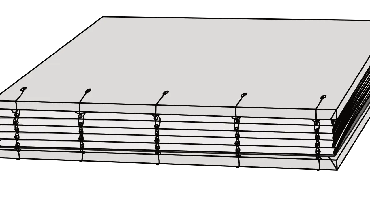 An illustration of a coptic bound journal