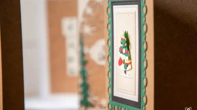 Close up of a handmade Christmas card