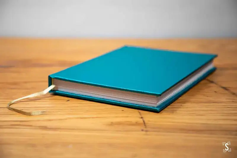 Case Bound Journal A5 Arctic Volume Buckram Neon Aqua Lokta Dragons Blue Journal