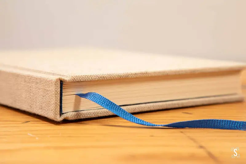 Case Bound - A5 - Arena Bulk Ivory - Flax/Linen Natural - Leaves Blue/Brown - Journal