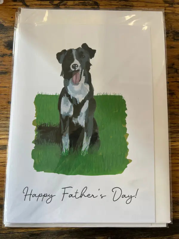 Collie - Greeting Card - A5 - Happy Father's Day - SQUUSHED