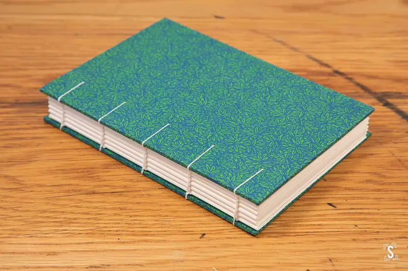 Coptic Stitch - A5 - Arena Bulk Ivory - Jungle Green - Tennis Stripe Yellow - Journal