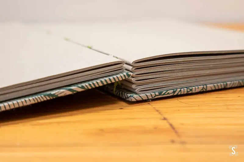 Coptic Stitch - A5 - Materica Clay - Greenery Medium Grey/Green - Willow Green/Nautral - Journal