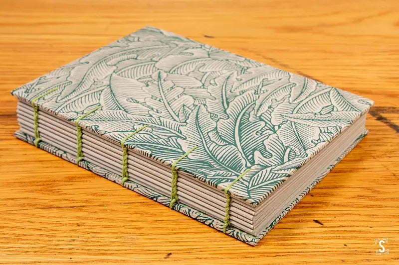 Coptic Stitch - A5 - Materica Clay - Greenery Medium Grey/Green - Willow Green/Nautral - Journal