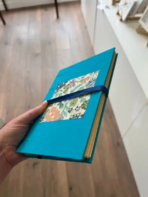 Coptic Stitch - Journal - A5 - Blue Bookcloth - SQUUSHED