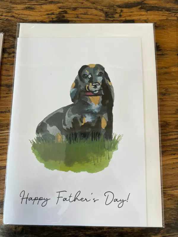 Dachshund - Greeting Card - A5 - Happy Father's Day - SQUUSHED