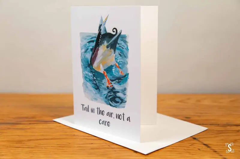 Diving Duck - Greeting Card - A5 - Tail in the Air, Not a Care - SQUUSHED