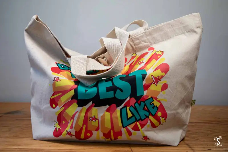 Doing My Best Like - Toggle Tote Bag - Organic Cotton - 34cm x 34cm x 17cm - Bag