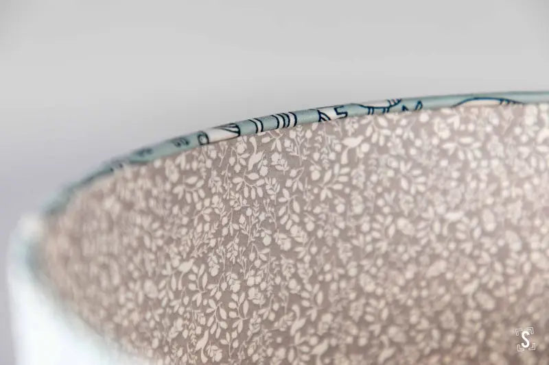 Double-Sided Drum Lampshade - 30cm - Animals - Birds and Leaves - Grey - Lampshade