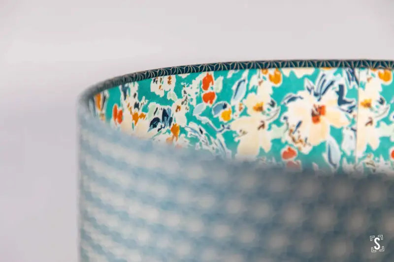 Double-Sided Drum Lampshade - 30cm - Geometric Star - Into the Wild - Blue - Lampshade