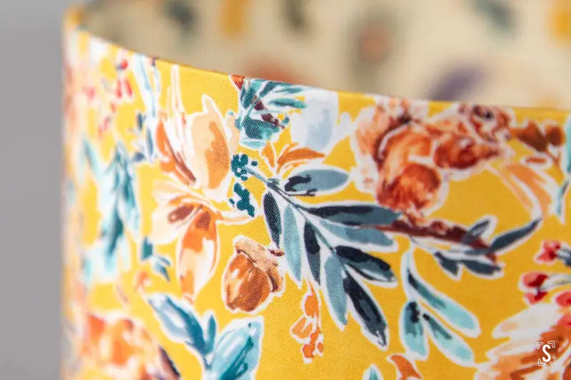 Double-Sided Drum Lampshade - 30cm - Into The Wild - Feathers - Yellow - Lampshade