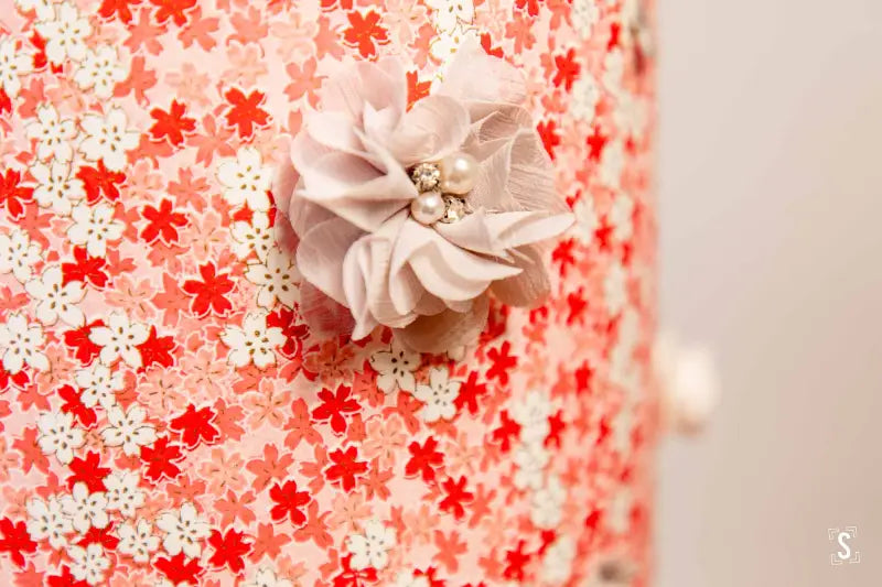 Drum Lampshade - 20cm - Cherry Blossom - Pink/Red - Lampshade