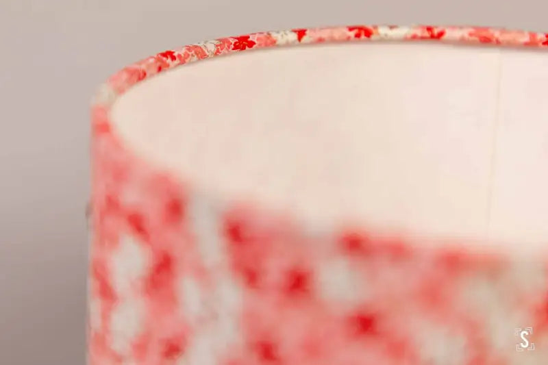 Drum Lampshade - 20cm - Cherry Blossom - Pink/Red - Lampshade