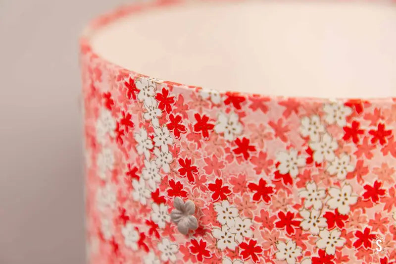 Drum Lampshade - 20cm - Cherry Blossom - Pink/Red - Lampshade
