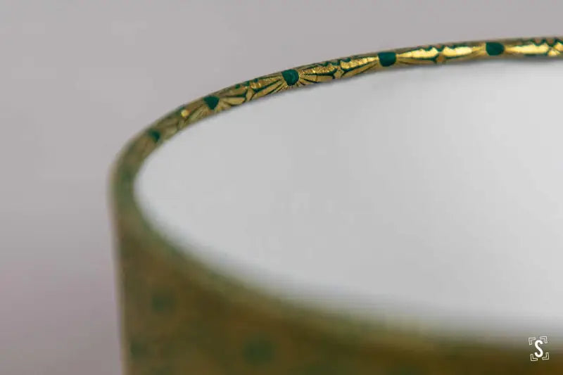 Drum Lampshade 20cm Kahori Green/Gold Lampshade