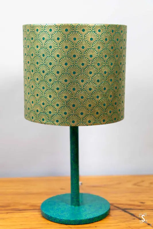 Drum Lampshade 20cm Kahori Green/Gold Lampshade