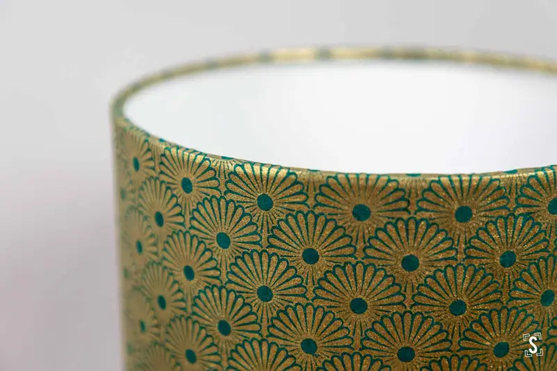 Drum Lampshade 20cm Kahori Green/Gold Lampshade