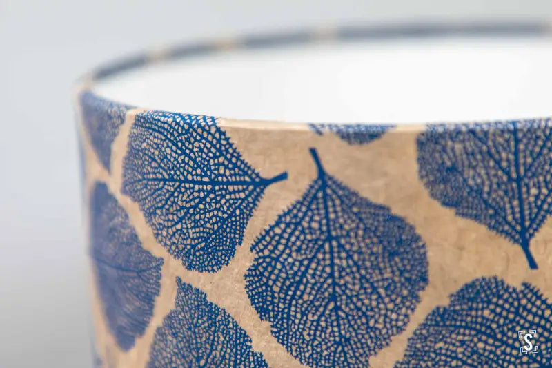 Drum Lampshade 20cm Leaves Blue/Brown Lampshade