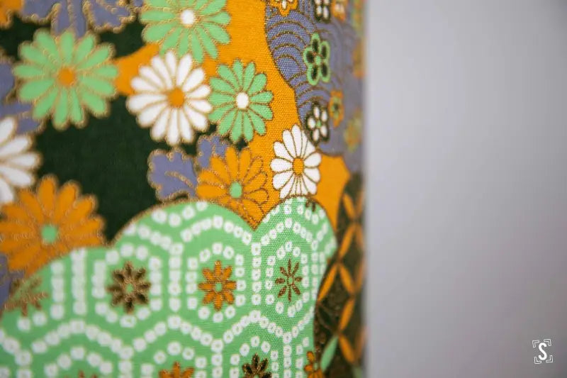Drum Lampshade 20cm Naka Flowers and Hexagons Mint Lampshade