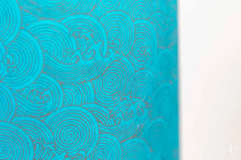 Drum Lampshade - 20cm - Okinawa Waves - Navy - Lampshade