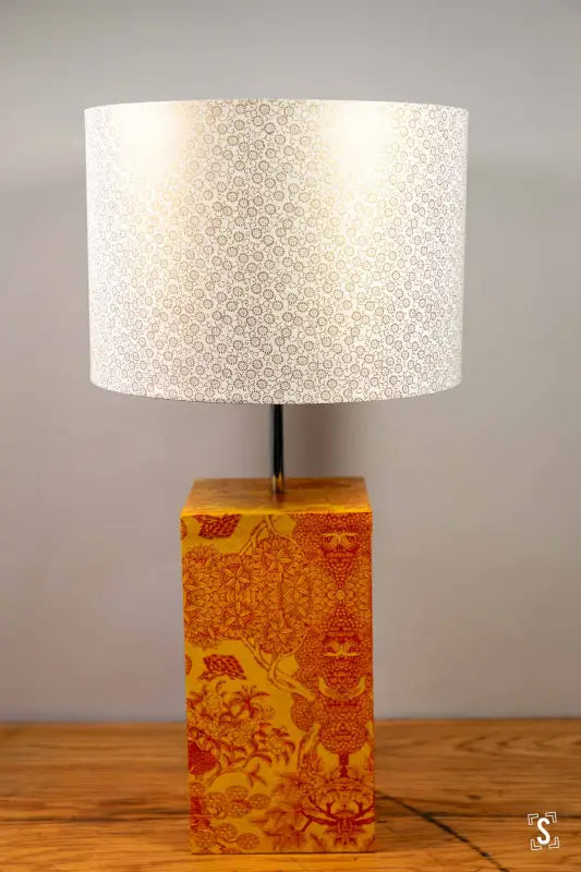 Drum Lampshade 30cm Chrysanthemum Arabesque White Lampshade