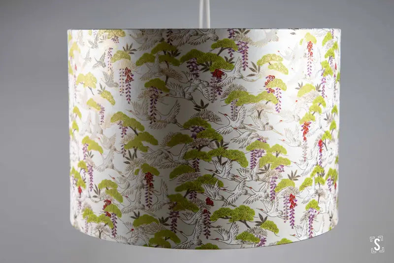 Drum Lampshade 30cm Cranes Mother of Pearl Lampshade