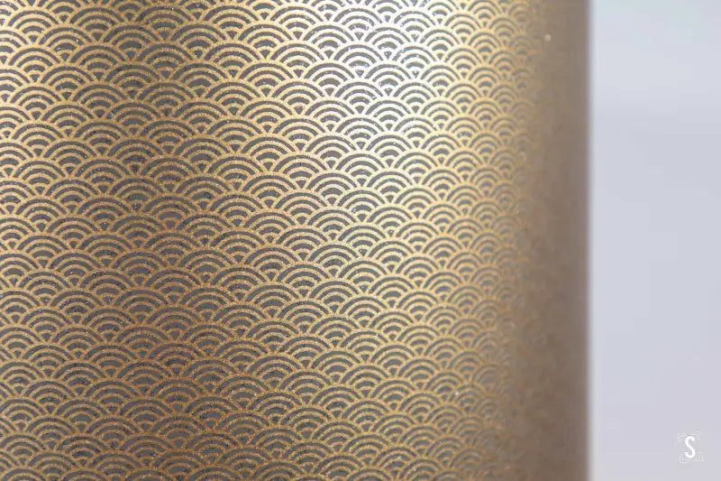 Drum Lampshade 30cm Ocean Waves Grey/Gold Lampshade