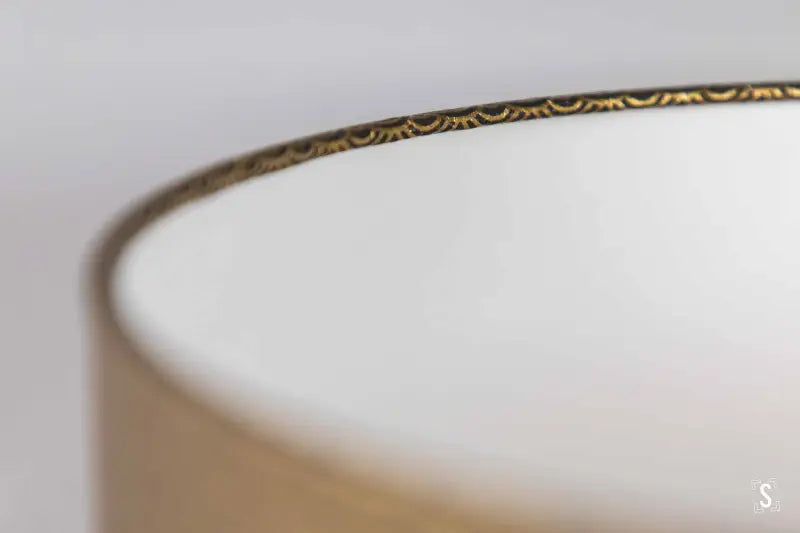 Drum Lampshade 30cm Ocean Waves Grey/Gold Lampshade