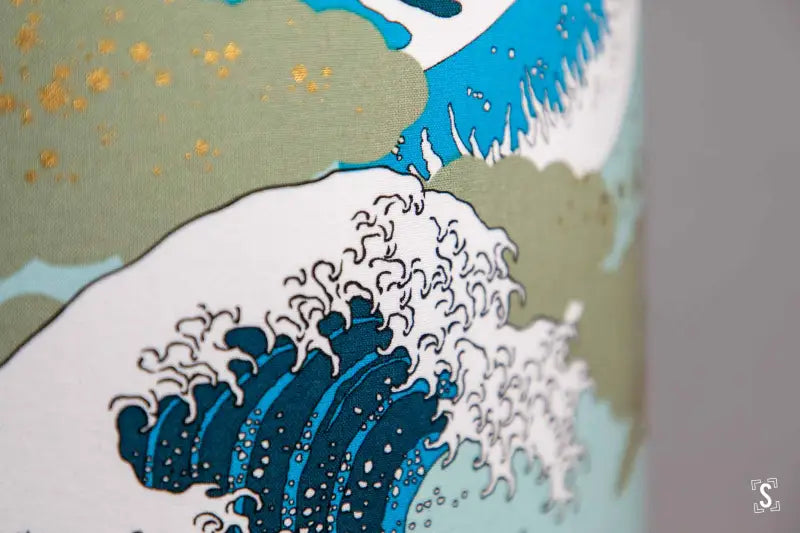 Drum Lampshade - 30cm - Waves - Blue/Green/Gold - Lampshade