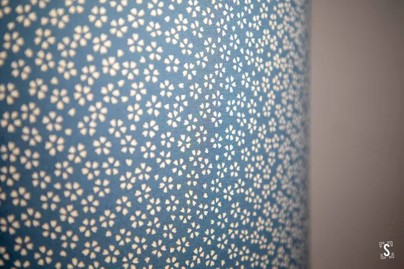 Drum Lampshade 40cm Small Flowers Blue/White Lampshade