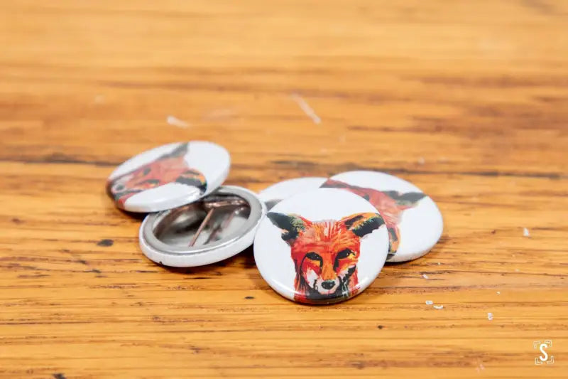 Fox Badge - White - 25mm - Badge
