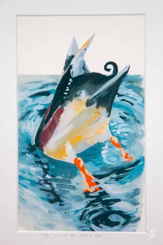 Framed Diving Duck Print - 21cm x 30cm - Art Prints