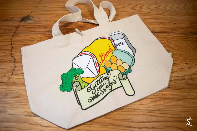 Getting the Messages - Toggle Tote Bag - Organic Cotton - 34cm x 34cm x 17cm - Bag