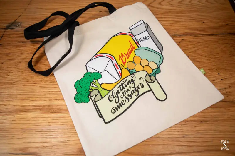 Getting the Messages - Tote Bag - Organic Cotton - Black Handles - 38cm x 42cm - Bag