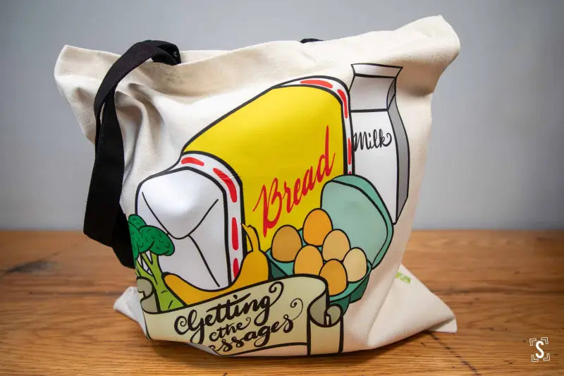 Getting the Messages - Tote Bag - Organic Cotton - Black Handles - 38cm x 42cm - Bag