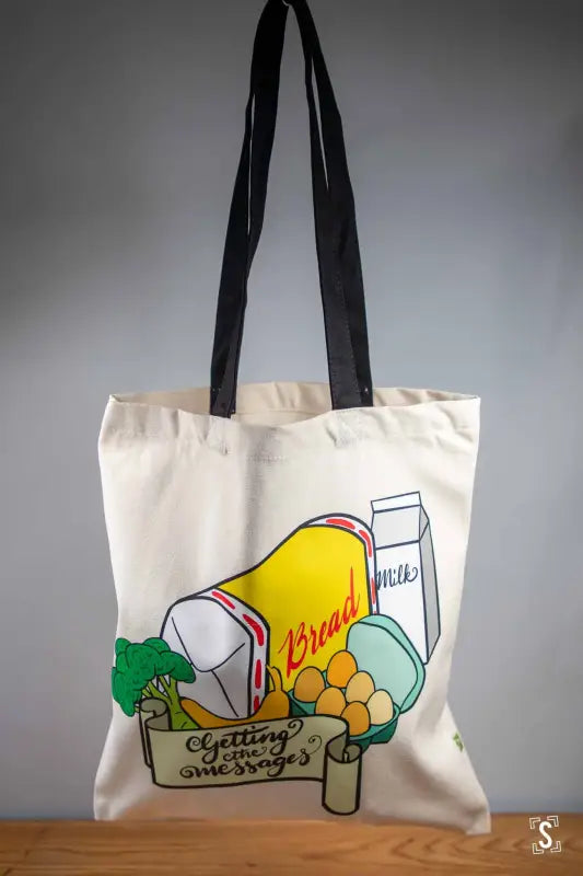 Getting the Messages - Tote Bag - Organic Cotton - Black Handles - 38cm x 42cm - Bag