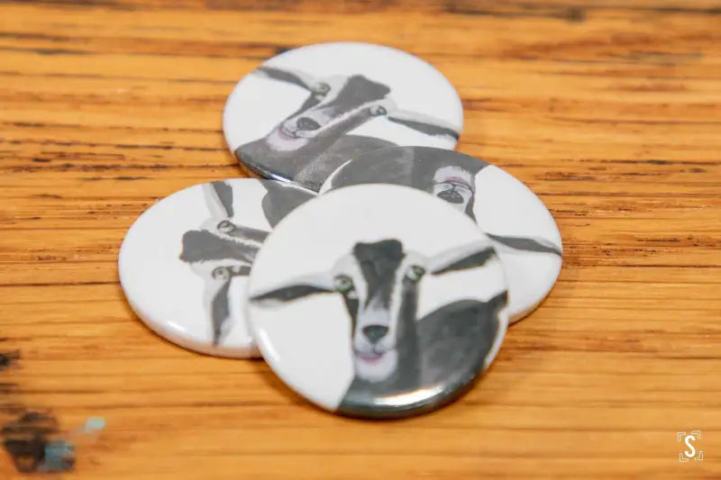 Goat Badge - White - 25mm - Badge