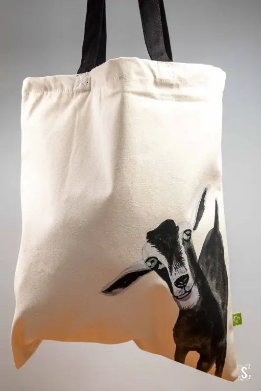 Goat Tote - Organic Cotton - Black Handles - 38cm x 42cm - Bag