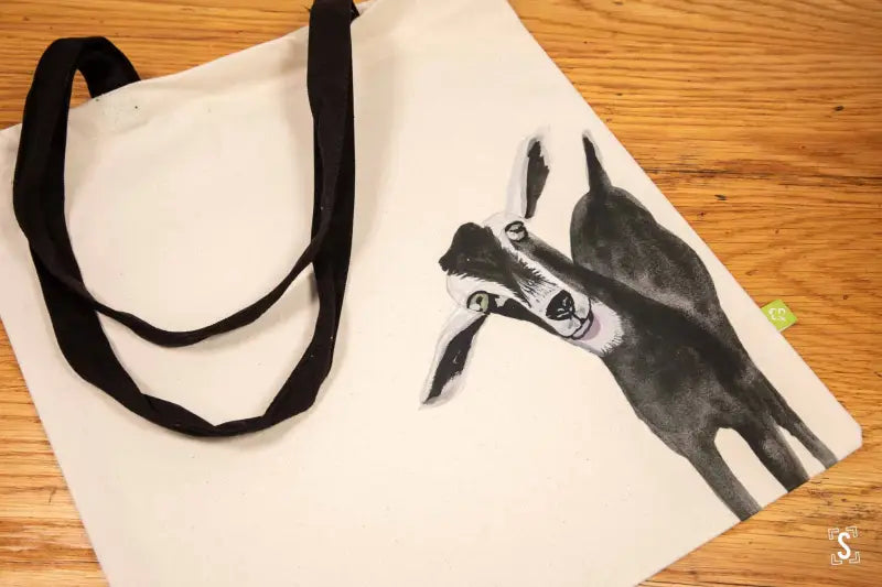 Goat Tote - Organic Cotton - Black Handles - 38cm x 42cm - Bag