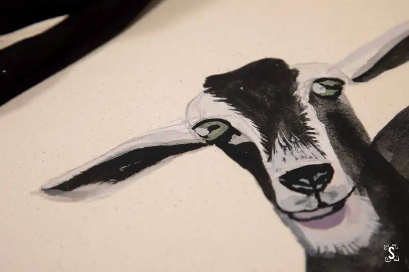 Goat Tote - Organic Cotton - Black Handles - 38cm x 42cm - Bag