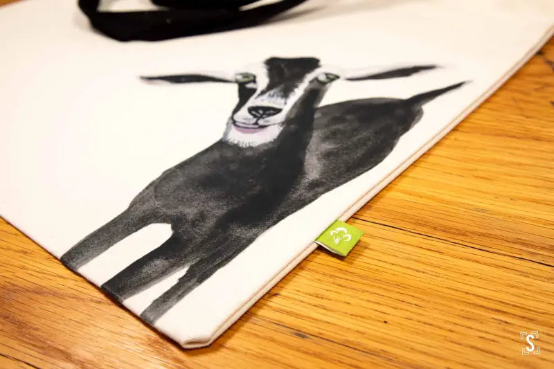 Goat Tote - Organic Cotton - Black Handles - 38cm x 42cm - Bag