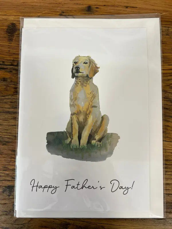 Golden Retriever - Greeting Card - A5 - Happy Father's Day - SQUUSHED