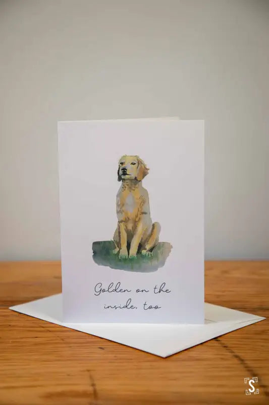 Golden Retriever - Greeting Card - A5 - Golden on the Inside Too - Greeting Cards