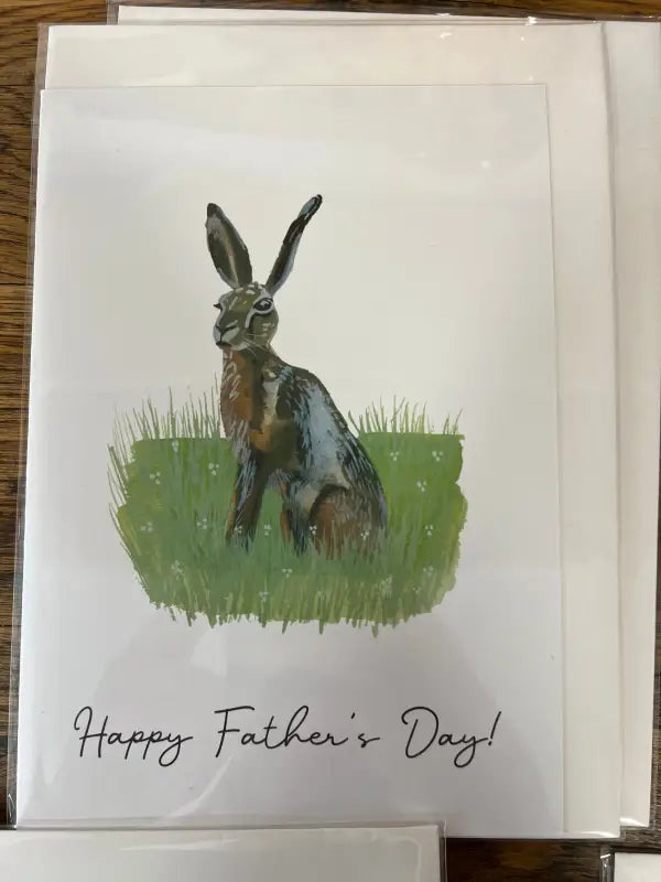Hare - Greeting Card - A5 - Happy Father's Day - SQUUSHED