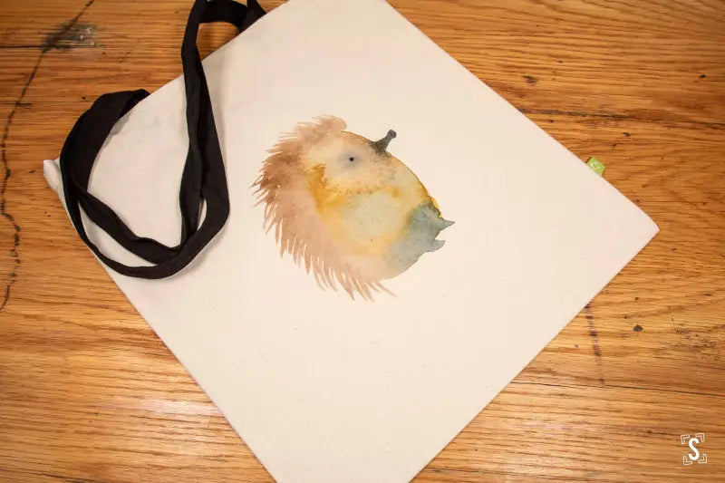 Hedgehog Tote - Organic Cotton - Black Handles - 38cm x 42cm - Bag