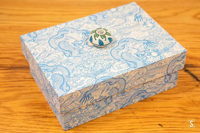 Keepsake Box - Dragons Blue/White - Kongpo Jungle Green - Keepsake Box