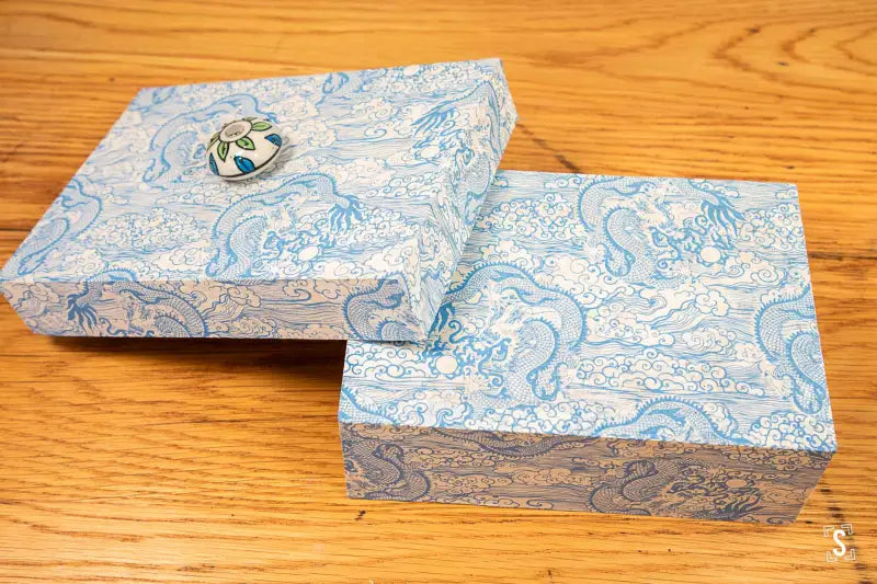 Keepsake Box - Dragons Blue/White - Kongpo Jungle Green - Keepsake Box