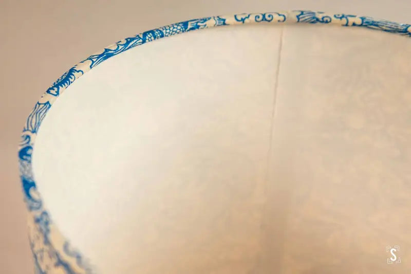 Lampshade - Drum - 20cm - Dragons - Blue/White - Lampshade