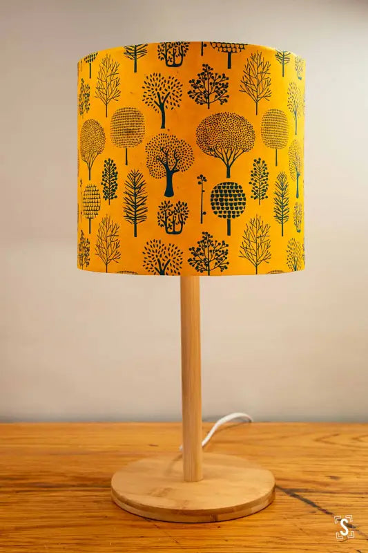 Lampshade - Drum - 20cm - Forest - Denim/Orange - Lampshade