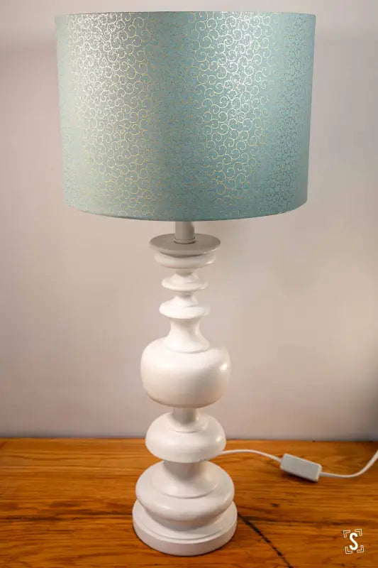 Lampshade - Drum - 30cm - Arabesque - Blue/Grey - Lampshade